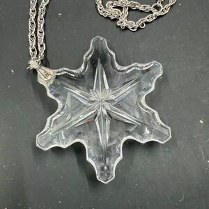 1979 GORHAM ANNUAL‎ EDITION FULL-LEAD CRYSTAL 2" SNOWFLAKE 24" NECKLACE